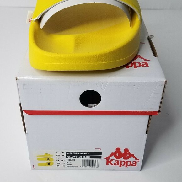 Kappa Authentic Adam 2 Slides Yellow Fluo-Black main image 4